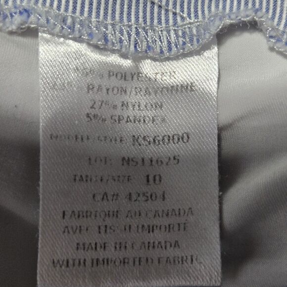 Swing Control Skirt Skort Golf Tennis Blue White Stripe 10 Waist 32 - Picture 13 of 16
